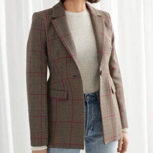 & Other Stories Hourglass Plaid Blazer